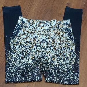 Chicme Black and Gold Speckled Leggings Sz SM